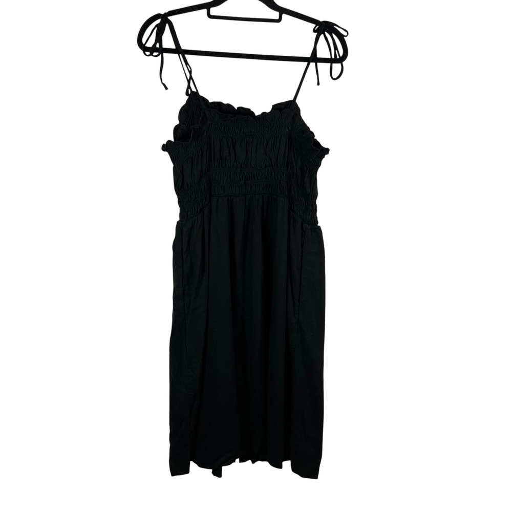 Universal Thread Black Linen Blend Button Front S… - image 2